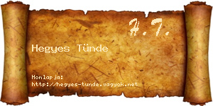 Hegyes Tünde névjegykártya